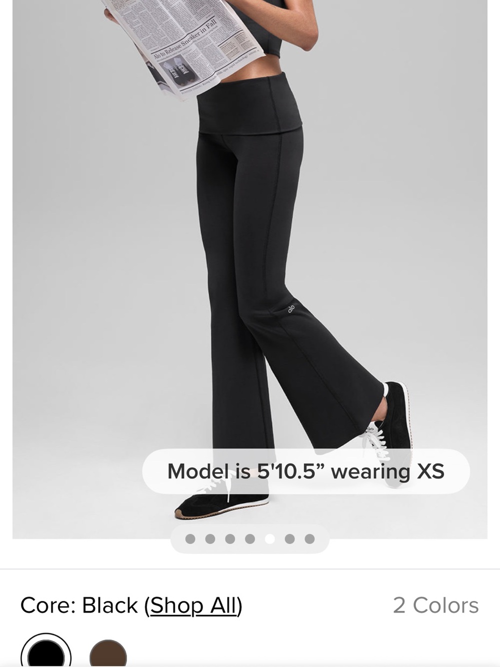 ALO Yoga Softsculpt 7/8 fold over flare leggings XXS NWT